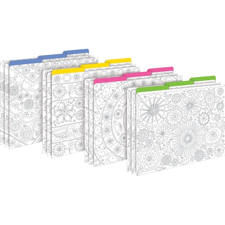 Barker Creek Color Me! In My Garden Designer Letter File Folders, Multi-Design Set, 12/Package 1343